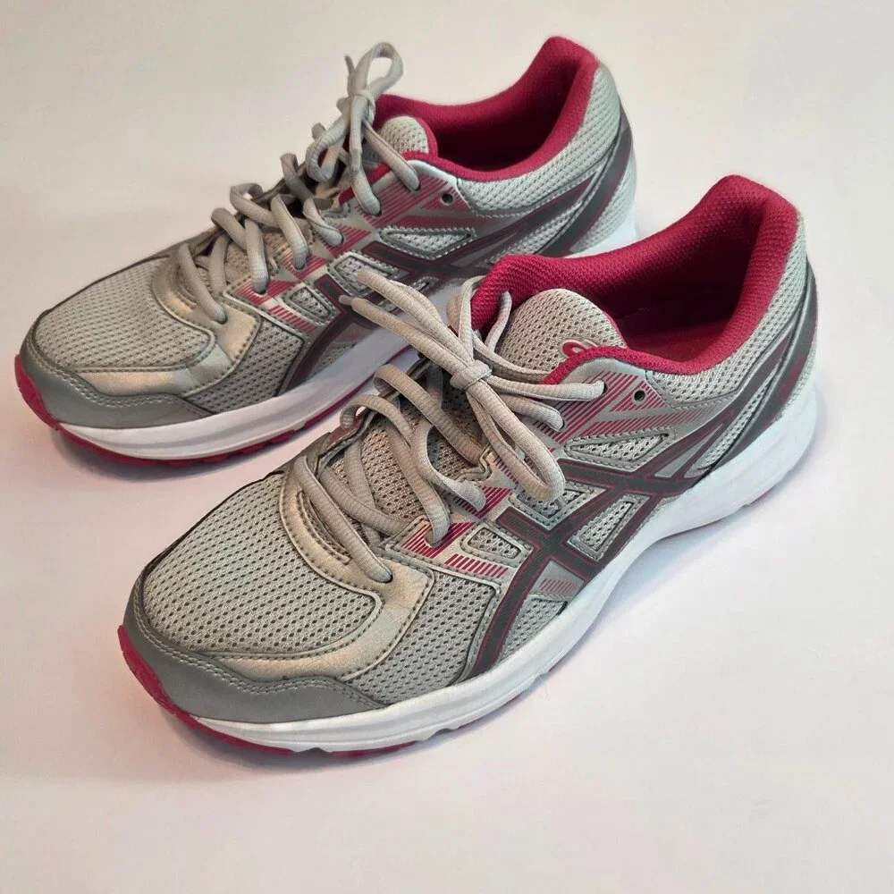ASICS Women’s Running Shoes, Silver Gray & Pink, Size 8.5